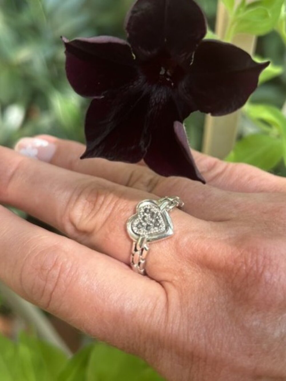 ❤️❤️HELEN ANDREWS “HAN” 925 Silver Heart Marcasite RING